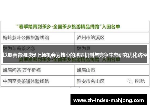 以联赛青训球员上场机会为核心的培养机制与竞争生态研究优化路径 以联赛青训球员上场机会为核心的培养机制与竞争生态研究优化路径